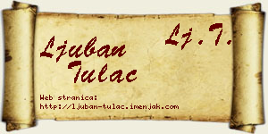 Ljuban Tulać vizit kartica